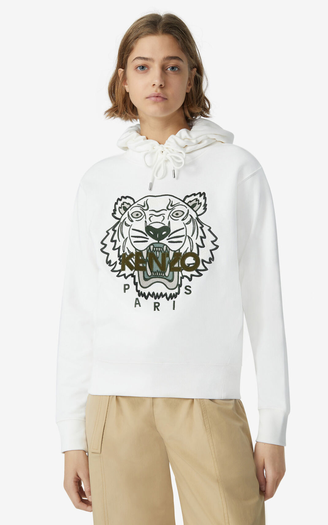 Sudaderas Con Capucha Kenzo Tiger Mujer Blancas NIJ176425